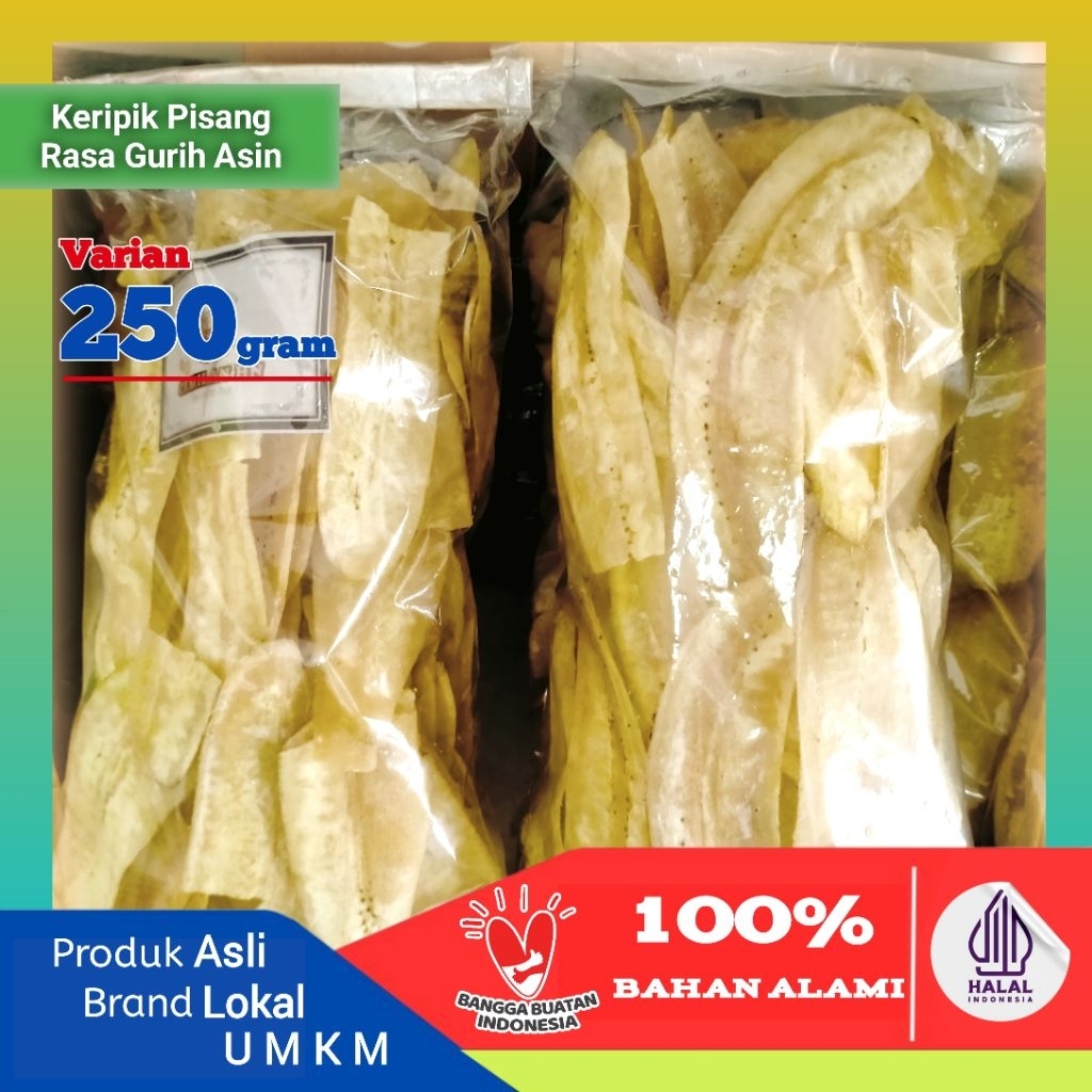 

Keripik Pisang gurih asin 250gram