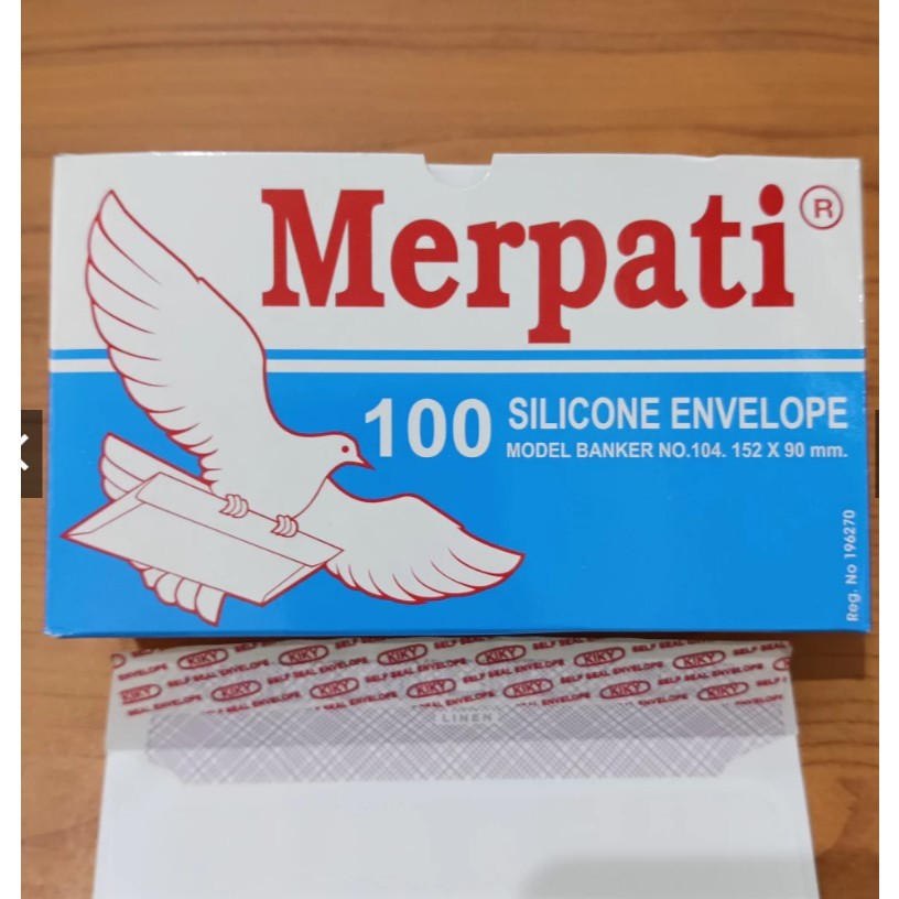 

(1 PACK=100Pcs ) AMPLOP MERPATI 104 TANGGUNG + LEM Polos