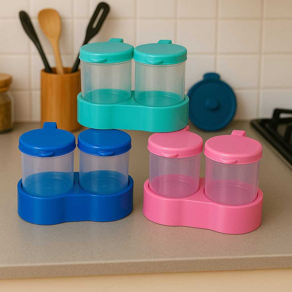 Tempat bumbu dapur isi 2 set // wadah bumbu dapur plastik // tempat bumbu masak