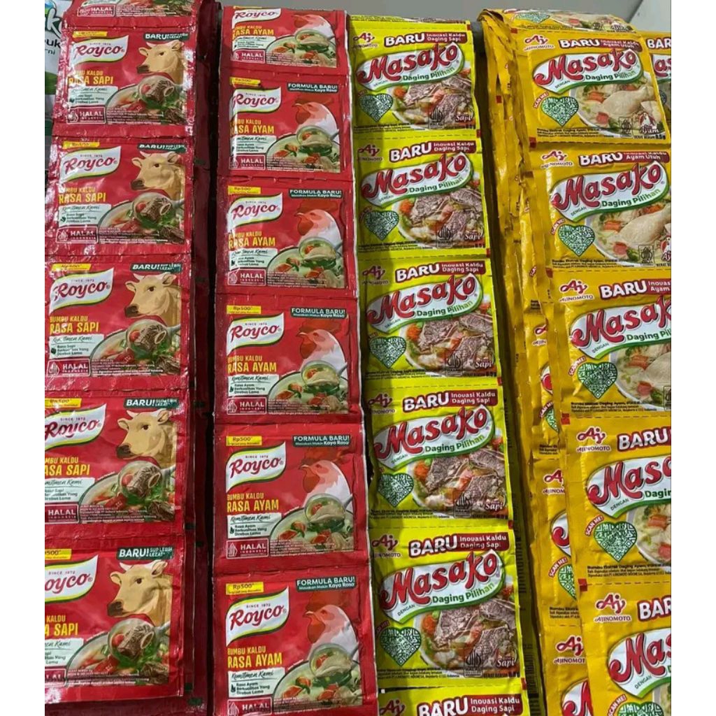 

Royco Sapi Sachet 12pcs 8gr | Royco Ayam Sachet 12pcs 8gr | Masako Sapi Sachet 12ocs 8gr | Royco 500 | Royco Murah | Royco Renteng