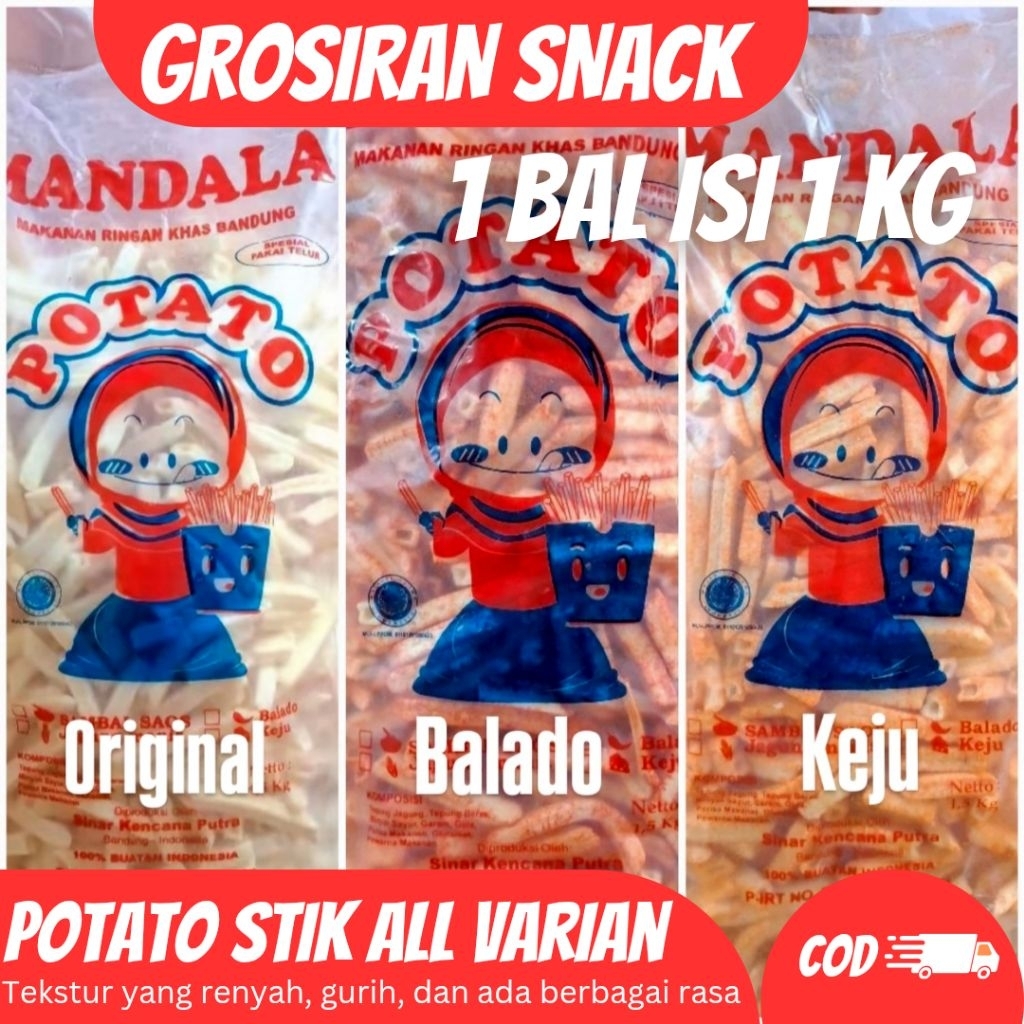 

1 BAL isi 1,5 KG POTATO STIK all varian (mandala)