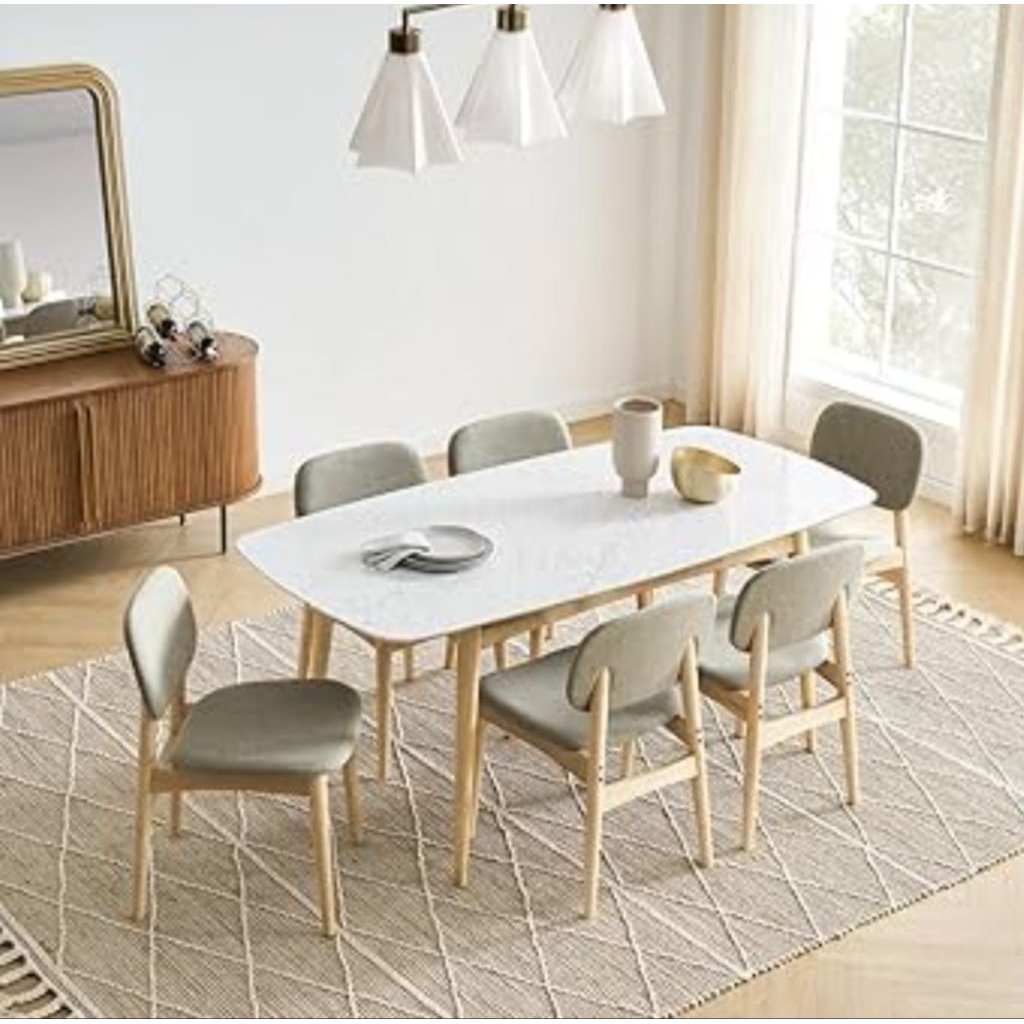 RAY Set Meja Cafe Minimalis Kayu Jati - Meja Makan Scandinavian style unik