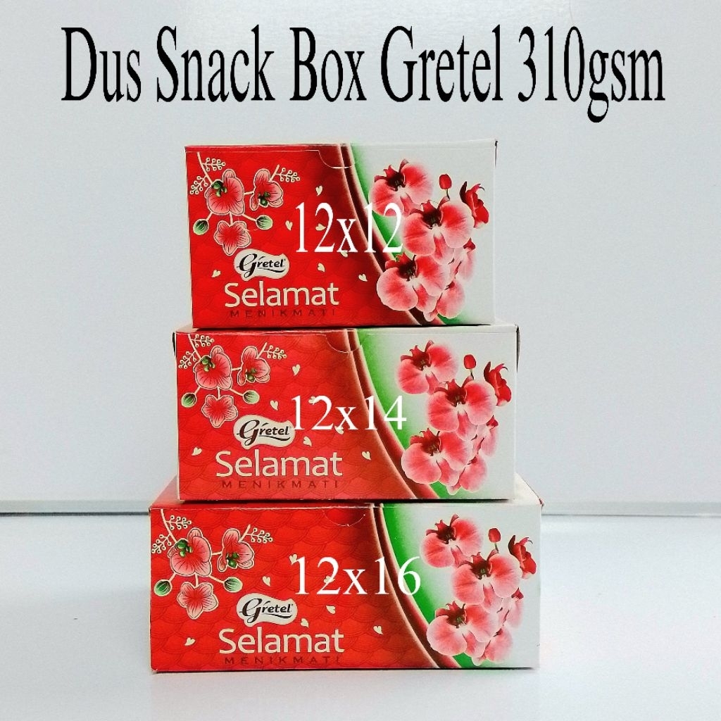 

Dus Snack Box Gretel 310gsm | 12x12 | 14x12 | 16x12 | Motif Kembang ( Pcs ) [ Original ]