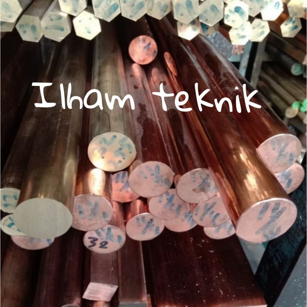 As Tembaga Diamter 25mm x 250mm Tembaga batangan murni