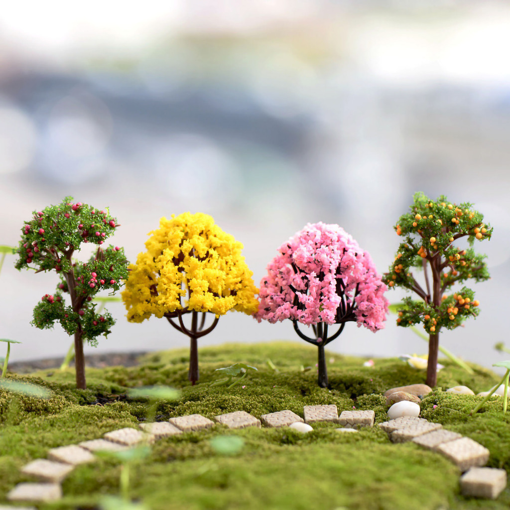 Miniatur Micro Landscape Tanaman Pohon Buah Bunga