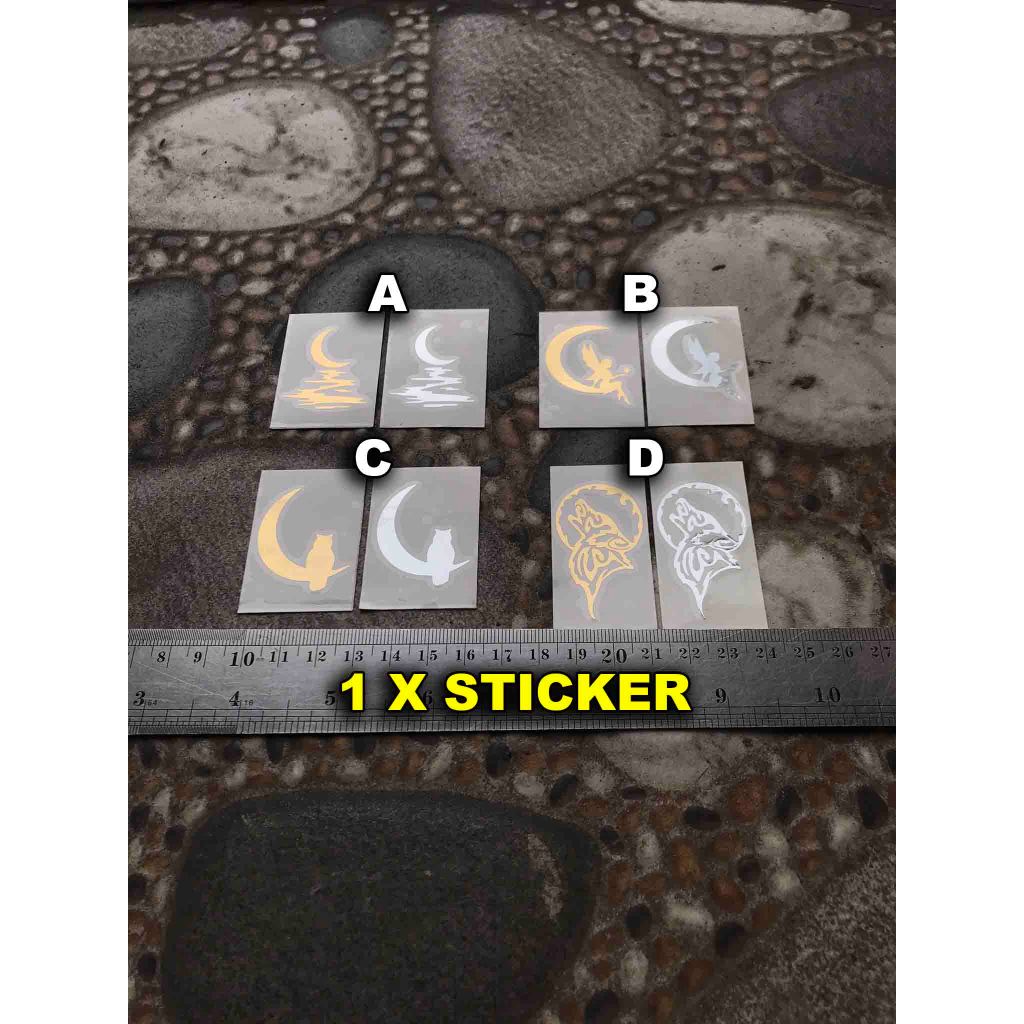 Sticker Logo Bulan Sabit dan Purnama for Headstock Gitar Les Paul Model Gibson Lp Sg Elektrik Akusti