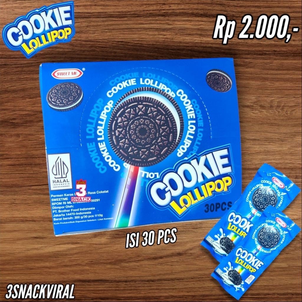 

1 BOX COOKIE LOLIPOP PERMEN LAMPU ISI 30 PCS