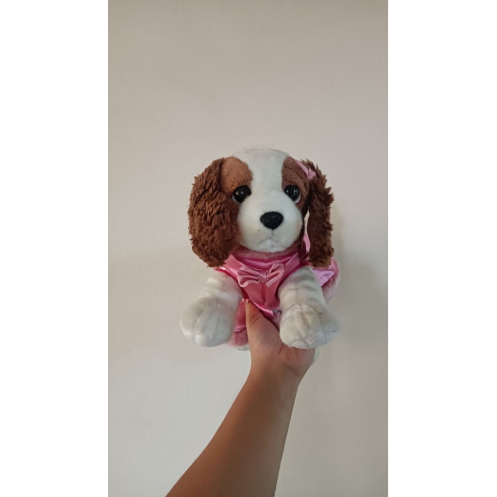 Boneka Anjing / Guguk Cantik Kostum Pink (PL) Lepas Kolpri