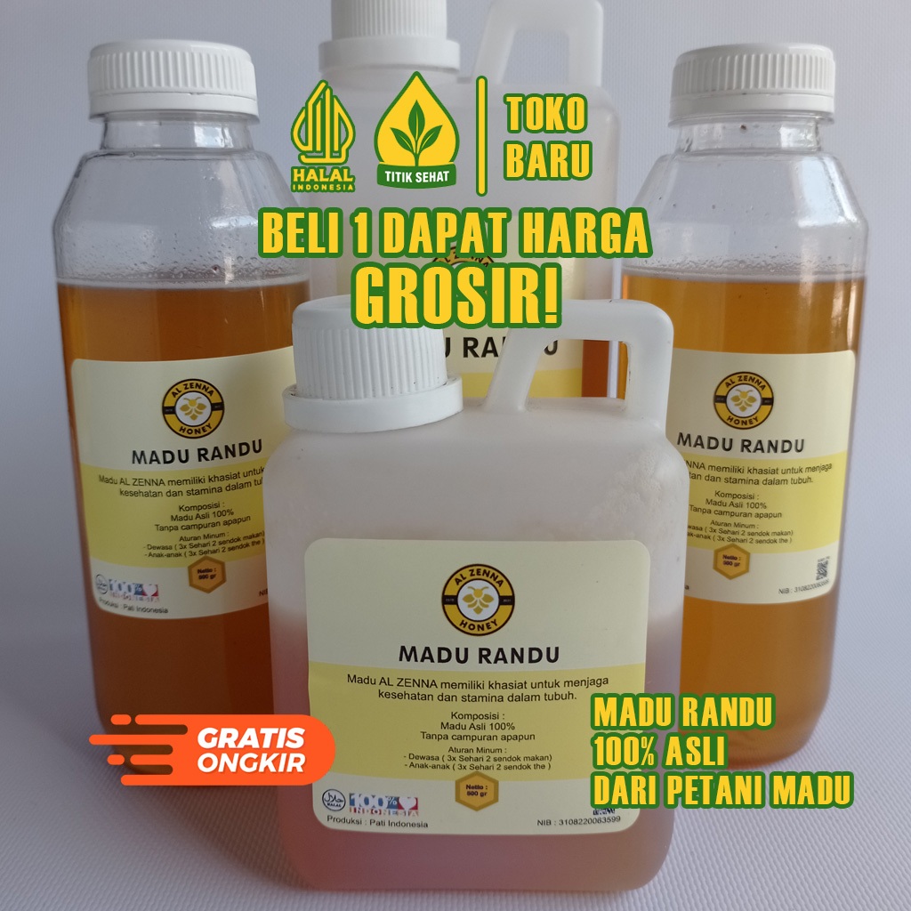 

Madu Murni Randu Raw 1kg - Madu Asli Tanpa Campuran