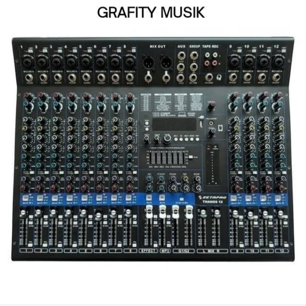 Mixer 12 Channel ZETAPRO THANOS 12 | THANOS12 Bluetooth USB MP3 Original