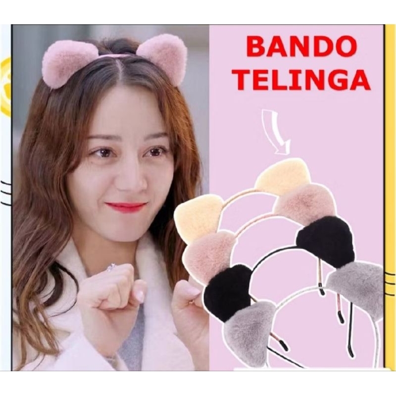 Bando telinga kucing Korea cantik rambut