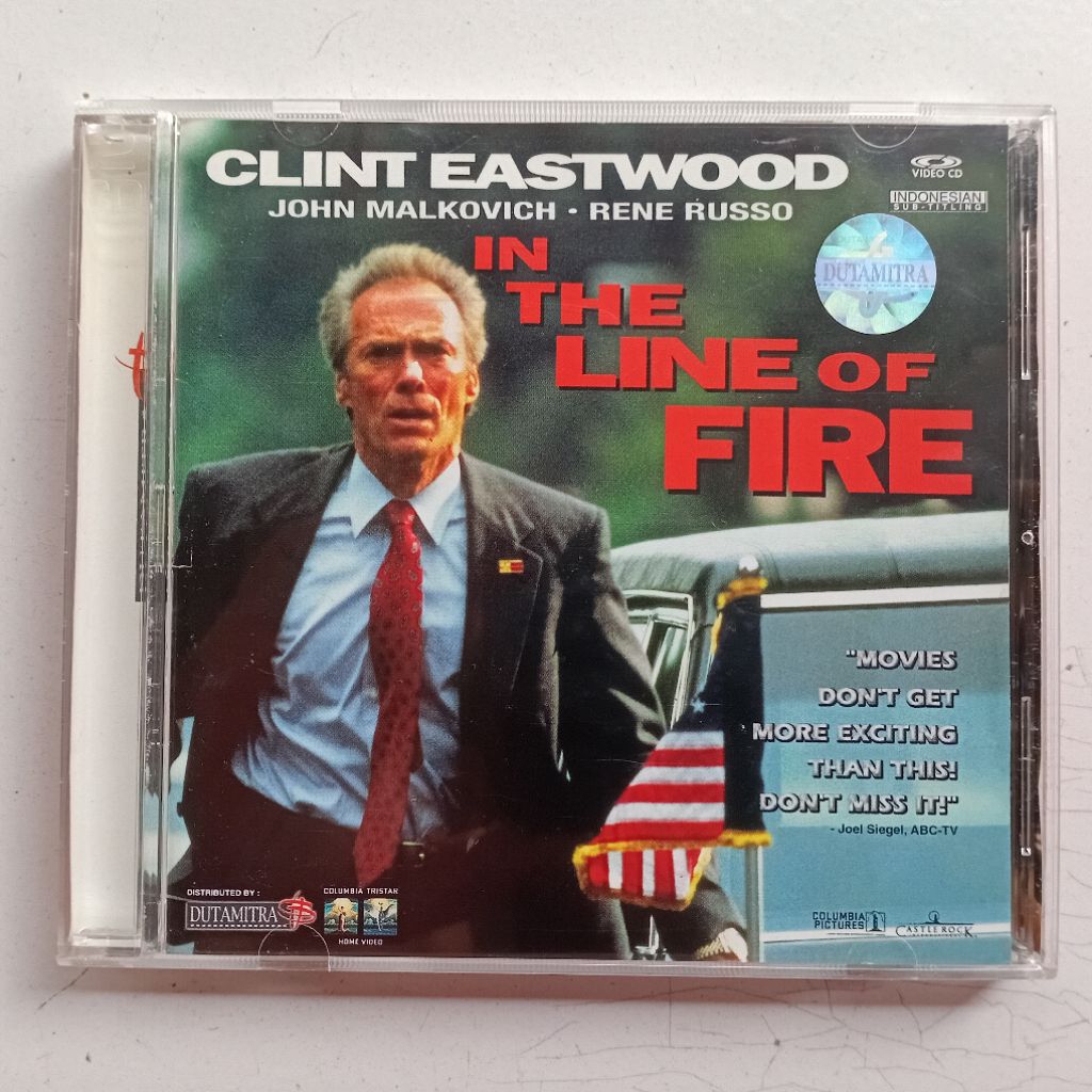 VCD In the Line of Fire Clint Eastwood (1993) 2 Disc ORIGINAL Columbia Pictures VideoCD