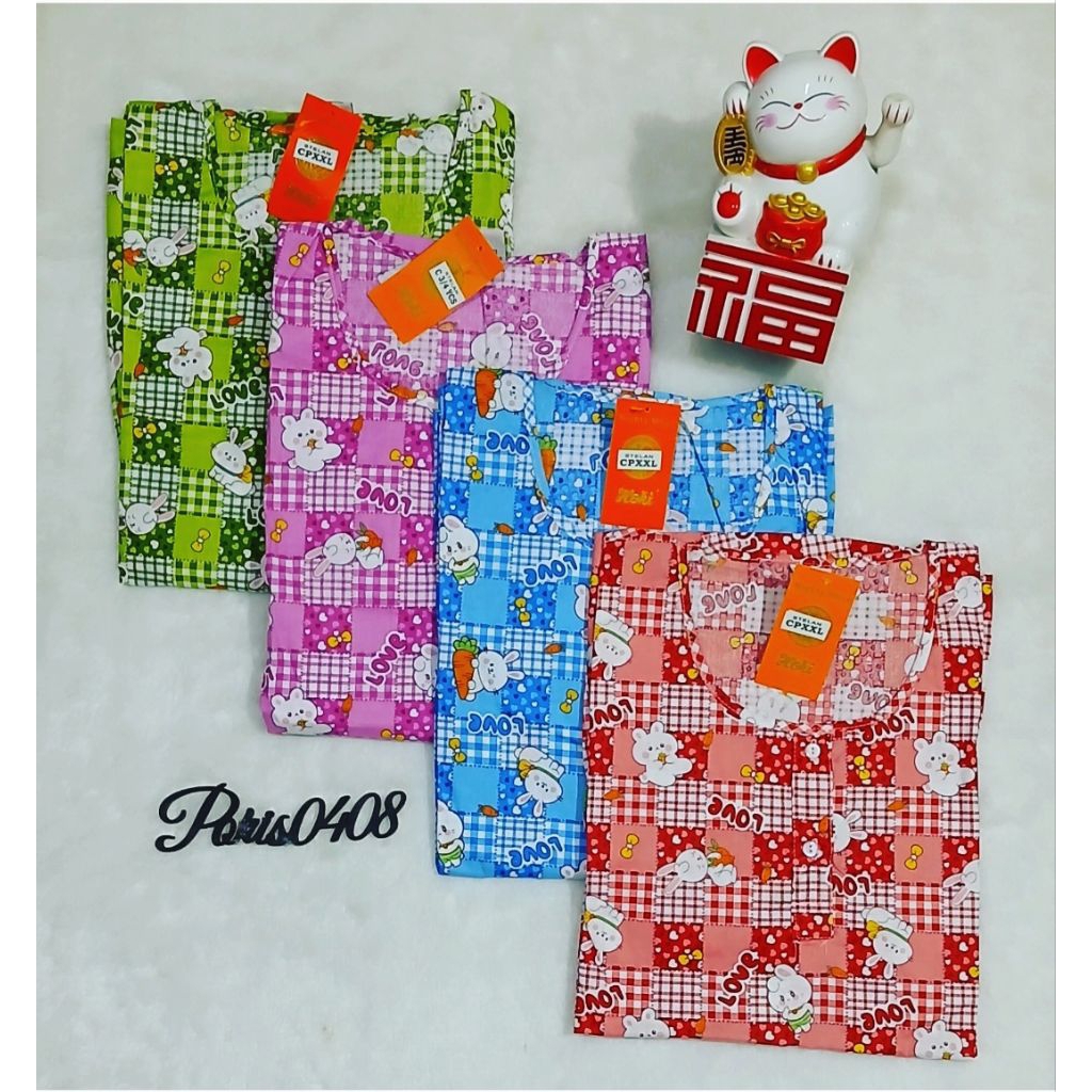 Baju Tidur HOKI CP XXL Jumbo Katun Wanita (Love Rabbit)