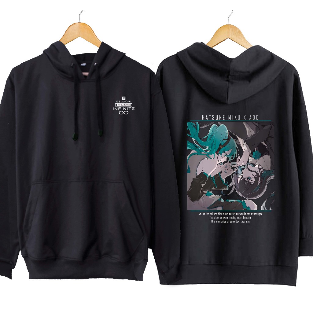 Jaket hoodie jumper infiniteADO X HATSUNE MIKU-JAPAN MUSIC JPOPmaterial fleece