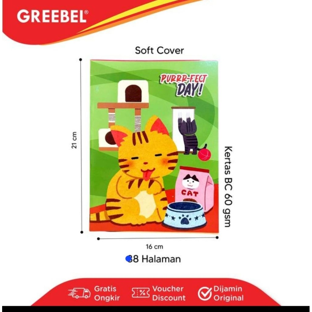 

GREEBEL Buku Tulis 58 Lembar 1 Psk (10 Buku)
