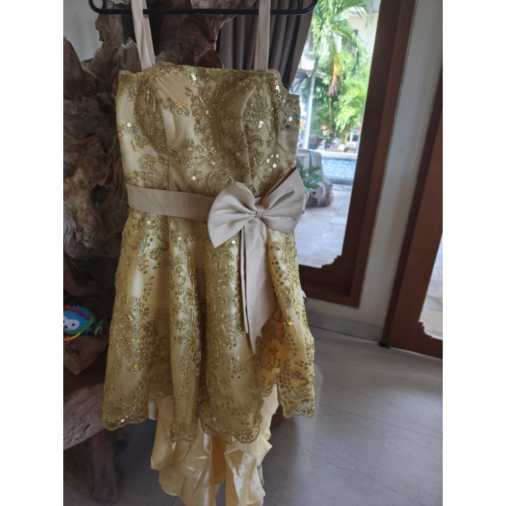 prwloved gold dress mini