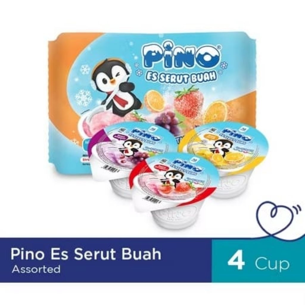 

[MS] PINO ES SERUT BUAH 1 BAG ISI 4 CUP @50ML-ES SERUT RASA ANGGUR, STRAWBERRY &JERUK