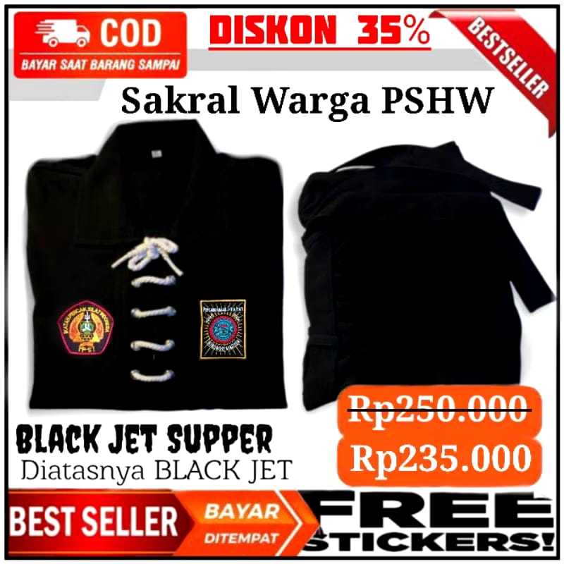 Sakral warga PSHW BLACK - JET/Jet Black Original
