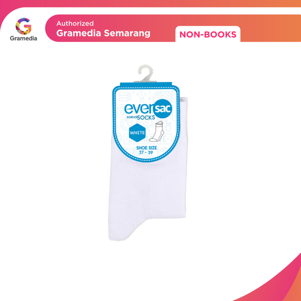 Gramedia - Eversac School Socks 37-39 White (Eversac)