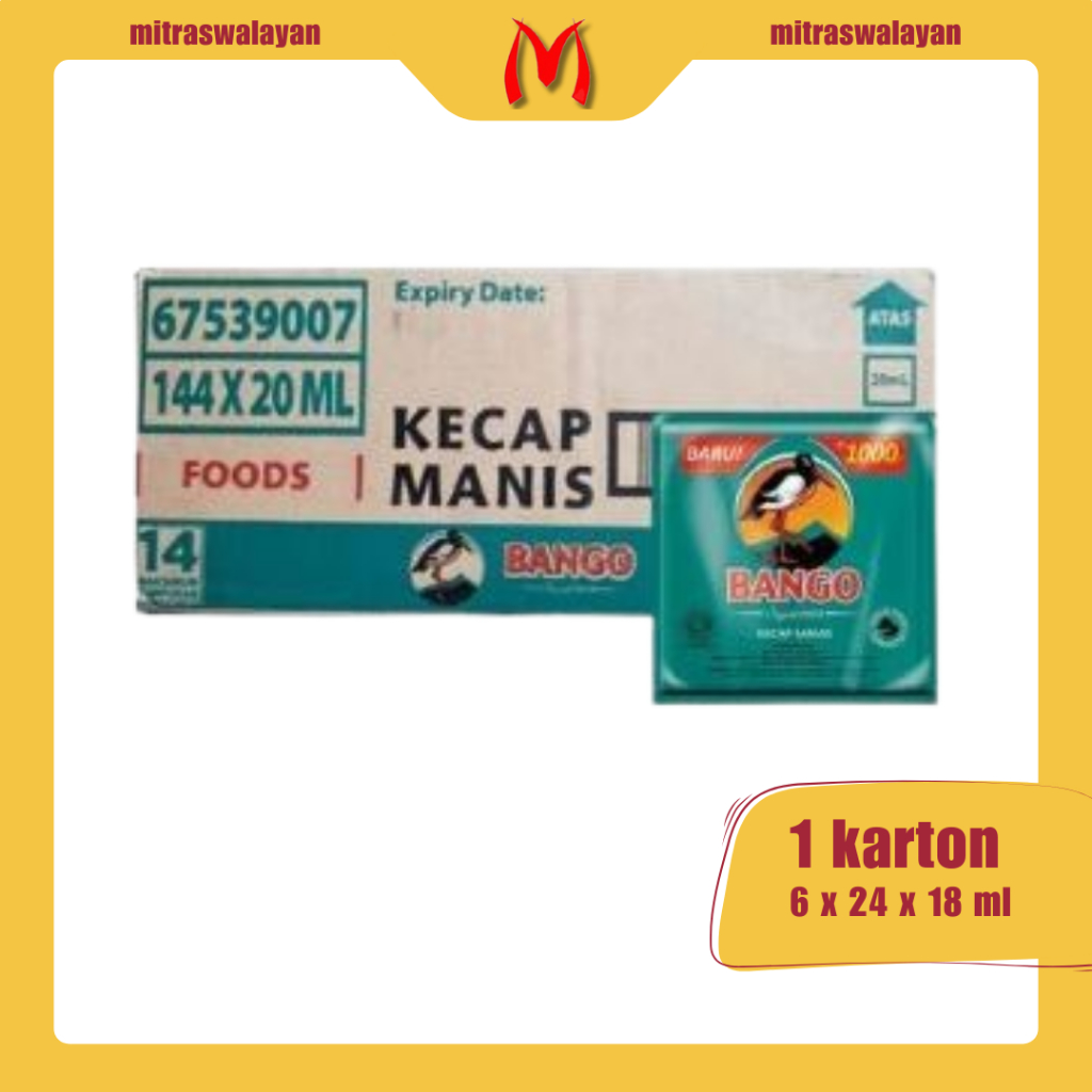 

Kecap Manis BANGO Kemasan Renceng 25 gr isi 24 sachet | KEMASAN KARTON ISI 6