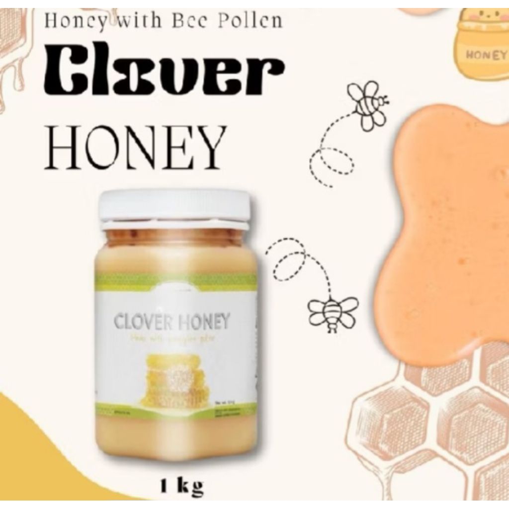 

clover honey 1kg exp 2028 free sendok kayu