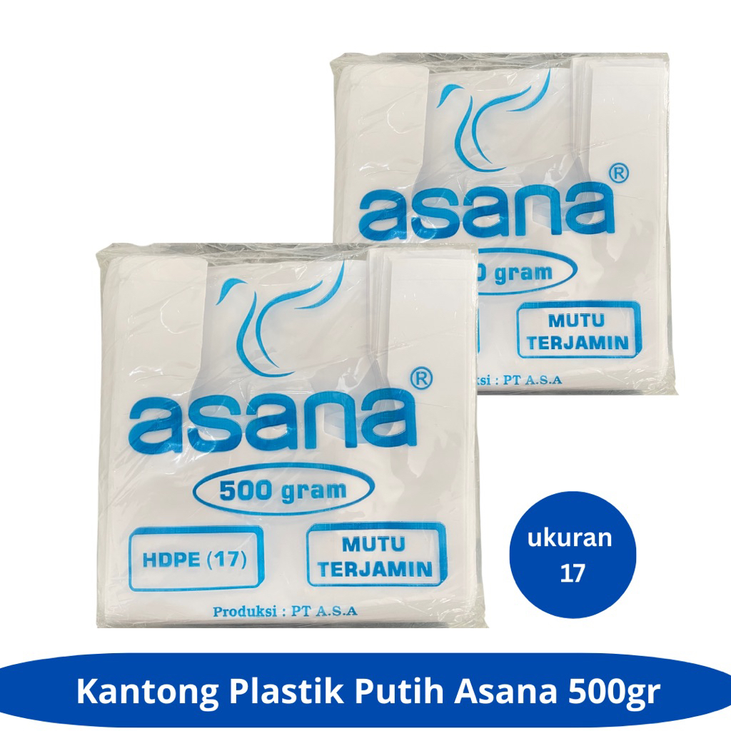 Kantong Plastik Putih susu 500 gr merk Asana | Kantong belanja