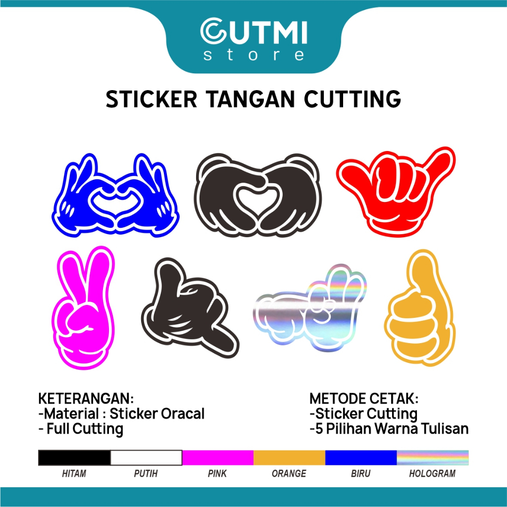 

Sticker Cutting Tangan Jari - Desain Keren untuk Motor, Mobil, Laptop, Helm