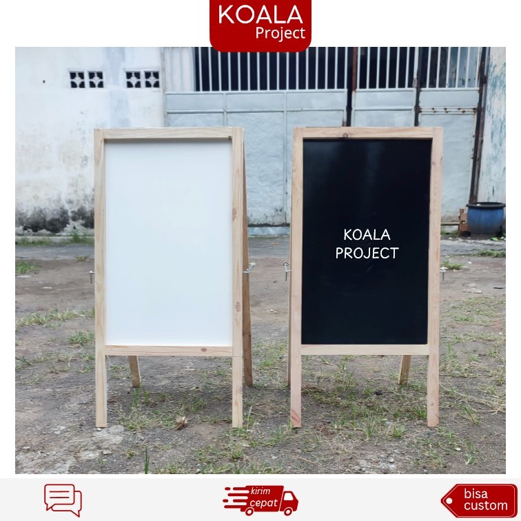 

PAPAN TULIS BLACKBOARD WHITEBOARD LIPAT 1 SISI 40X60 CM KAKI 20CM - KOALA PROJECT