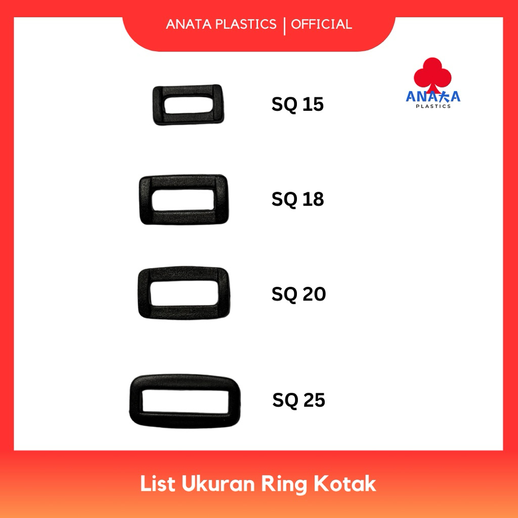 [Per Lusin] Ring kotak 1,5 cm / Ring kotak kecil / Ring jalan / Aksesoris plastik / SQ
