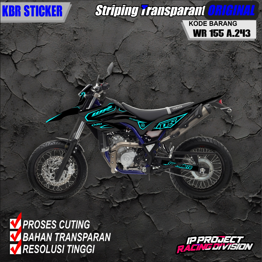 (COD) STIKER DECAL ORIGINAL  MOTOR YAMAHA WR 155 HOLOGRAM DAN TRANSPARAN KODE A.243