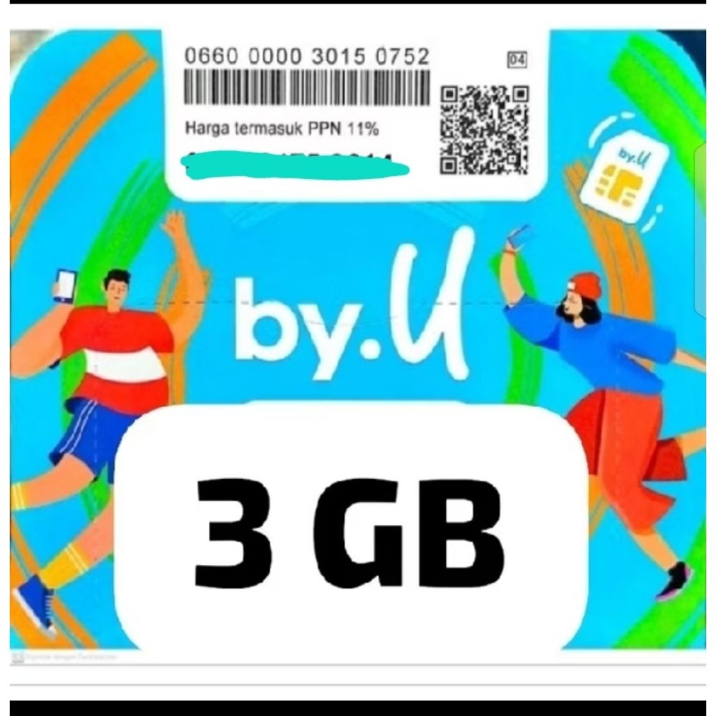 PERDANA BYU TELKOMSEL KARTU PERDANA BY U KUOTA 3GB NASIONAL SEGEL WAJIB REGISTRASI