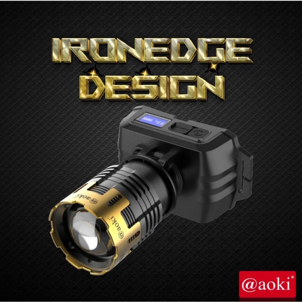 SENTER KEPALA ZOOM LED 90W PRO AOKI AK-3655A - BATERAI 6.000mAh  - PREMIUM - 90W PRO PUTIH