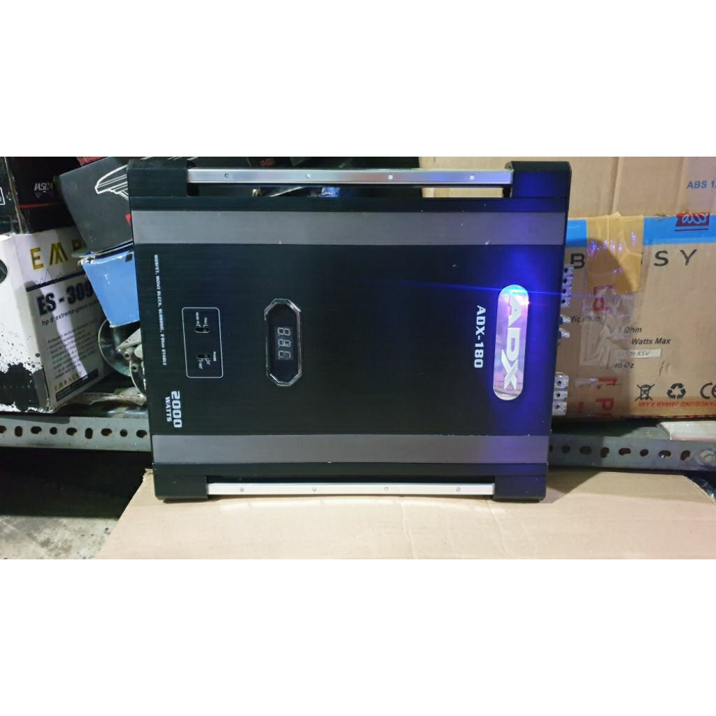 power amplifier mobil monoblock 2000watts adx-180 second bekas normal siap pakai sudah di tes no min