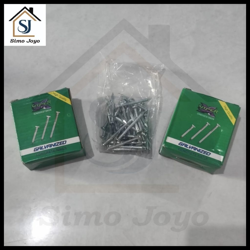 1 Lusin (12 kotak) Paku Beton Putih / Paku Cor Putih  / Paku Tembok VIPER Ukuran 1 sampai 5 Inch