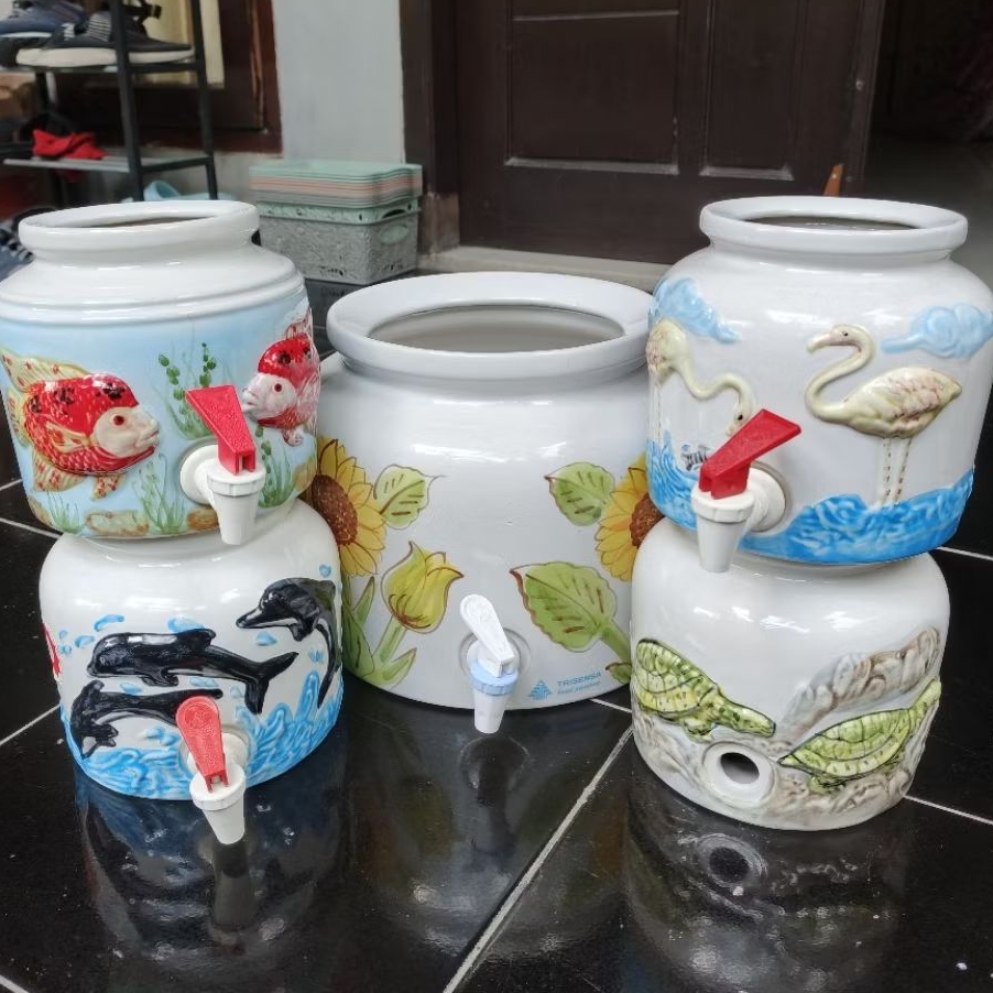 Guci galon mini keramik 5 L free galon DUNIAWI