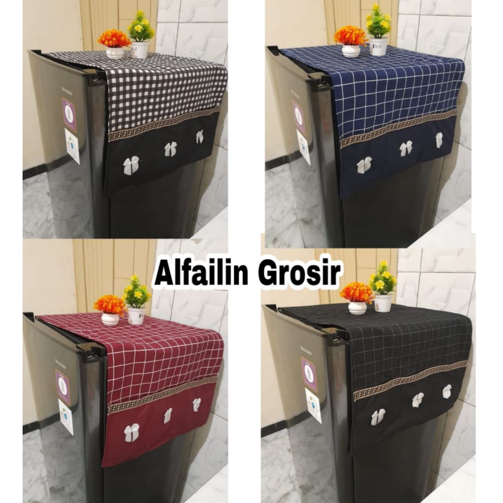 Cover kulkas/Tutup kulkas/Taplak kulkas pita renda terbaru