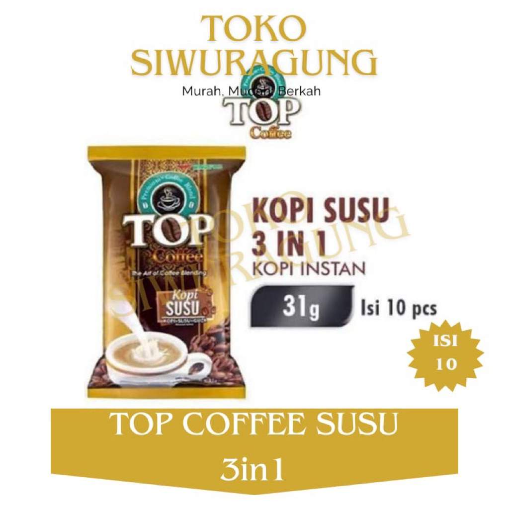 

TOP COFFEE SUSU 3in1 (1 renceng isi 10 sachet)