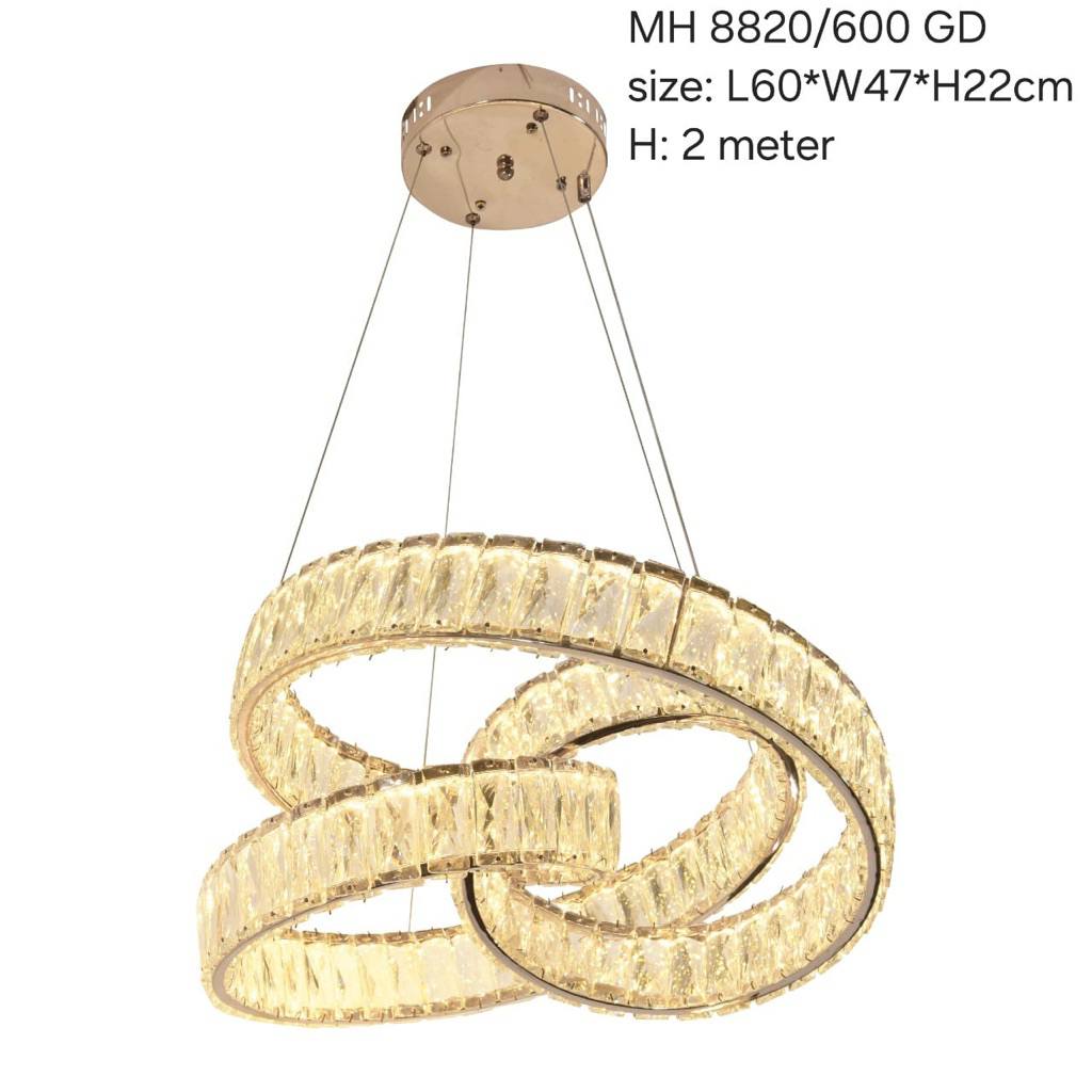 Lampu Gantung Modern Crystal Led 3 Colours