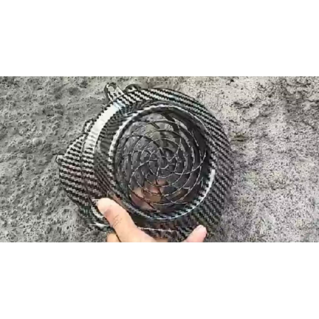 Cover Tutup Kipas Pelindung Kipas Beat Karbu Lama Motif Karbon Kevlar