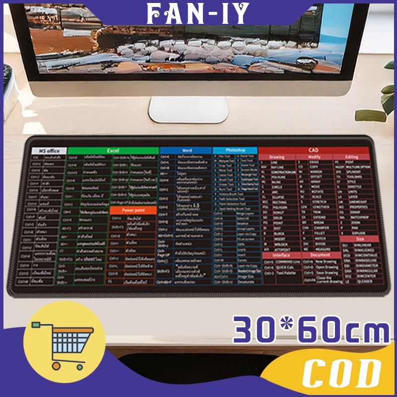 Office Wps For Beginners Mouse Pad 30*60cm Reminder Shortcut Keys Alas Tetikus
