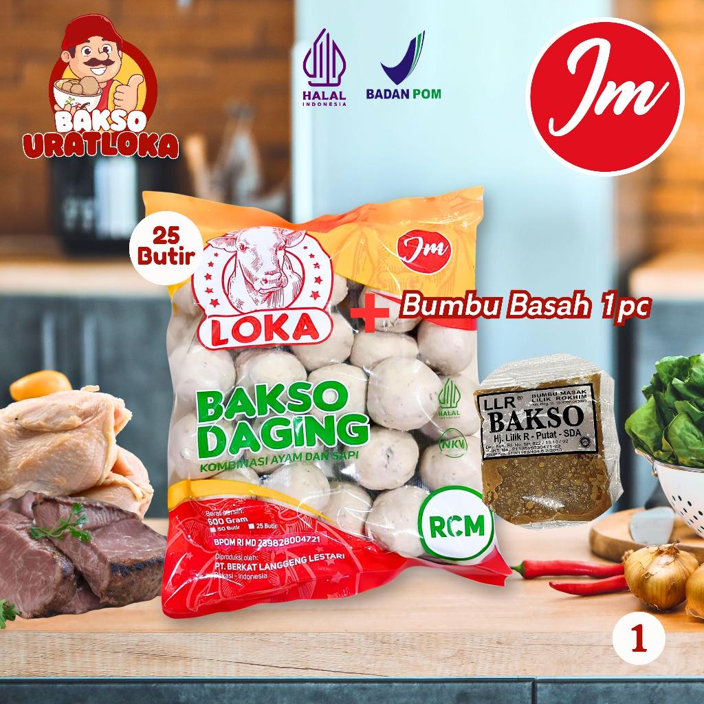 

JM+Bumbu Basah/Bumbu Kering/Tanpa Bumbu isi 25 Butir Berat 600gr Tanpa Bumbu Bakso Daging Frozen Food Kombinasi Ayam dan Sapi Ekonomis