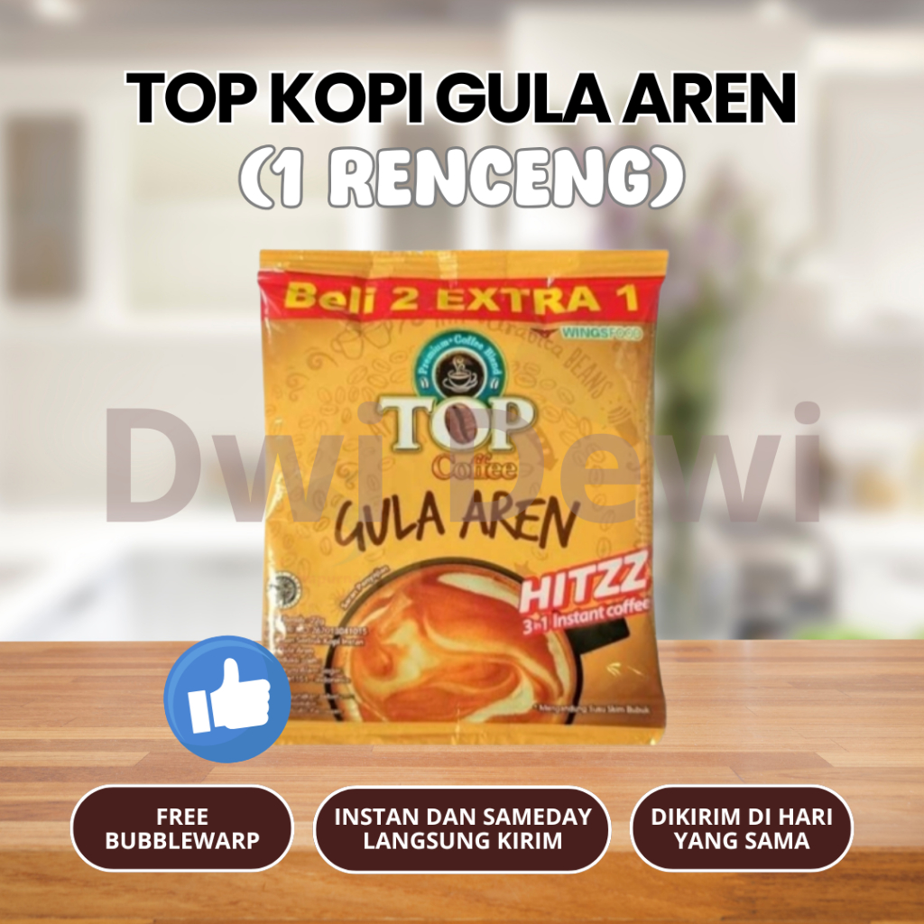 

TOP COFFE - GULA AREN - 1 RENCENG (10 PCS)