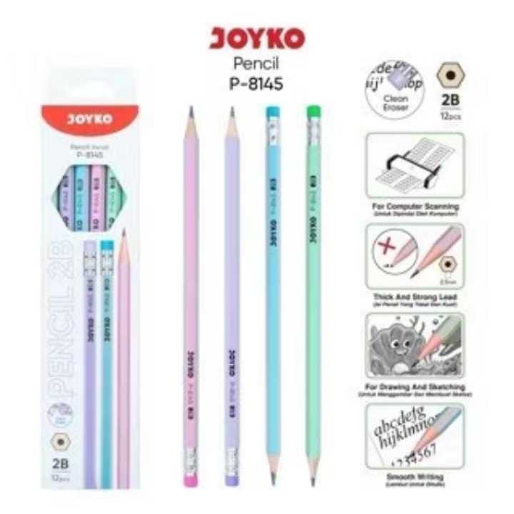 

( 1 BIJI ) Pencil Pensil Joyko P-8145 2B 1 Box 12 Pcs