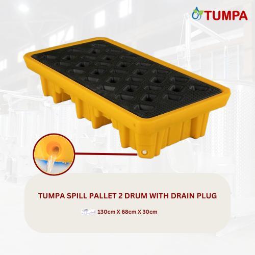 

TUMPA 2 Drum Spill Deck Spill Containment Pallet With Drain Plug - TUM1230