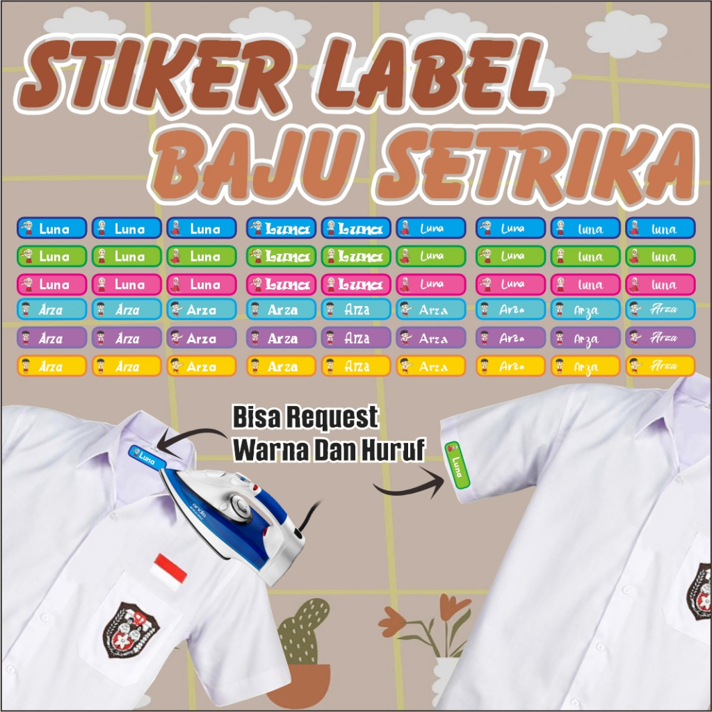 

Sticker Label Baju Kain Sablon DTF / Stiker Baju Sablon Setrika / Label Nama untuk Baju