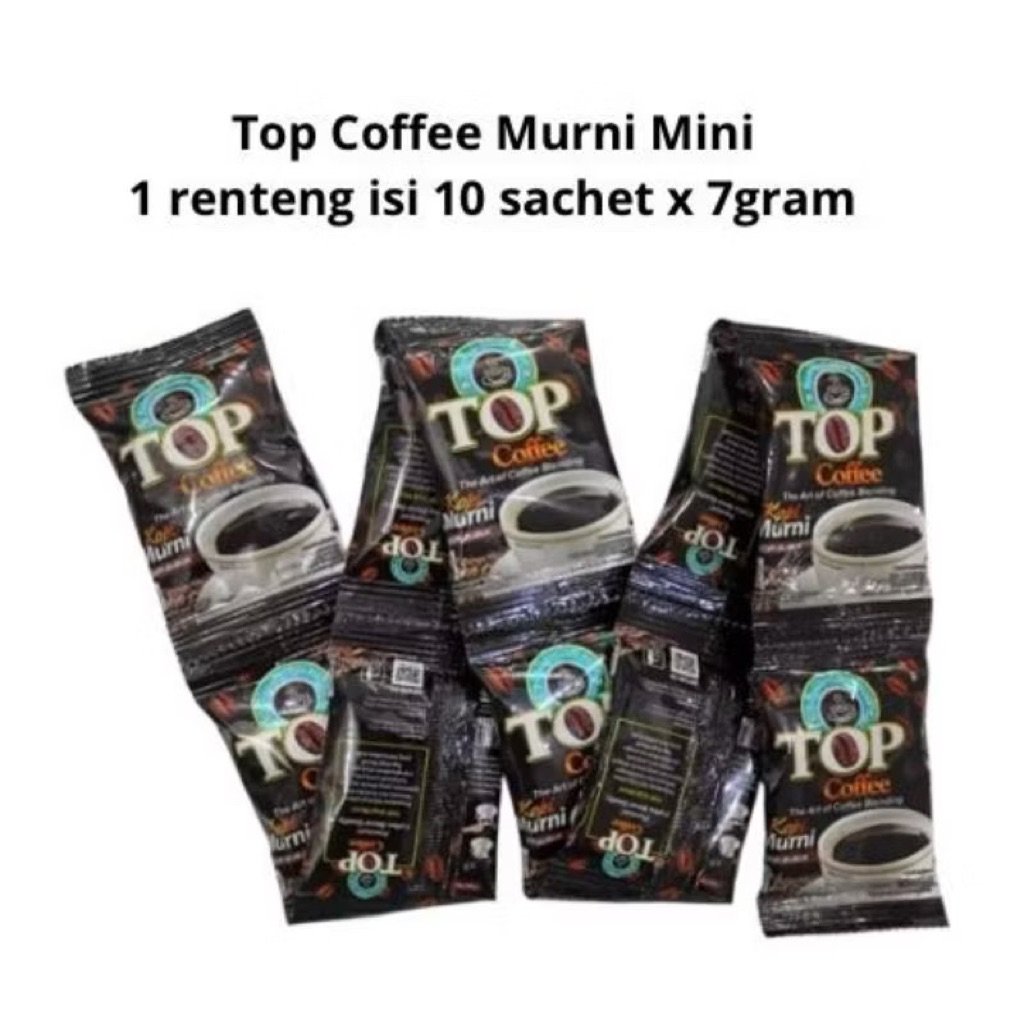 

KOPI TOP MURNI RENCENG 7GR [HARGA 1 RENCENG ISI 10 SACHET]