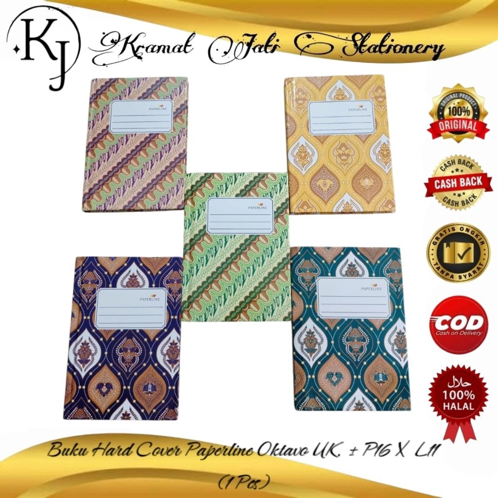 

Buku Hard Cover Paperline Oktavo 100 Lembar UK. ± P16 X L11 (1 Pcs)