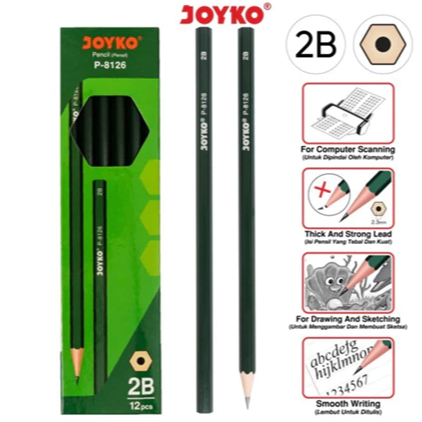 

(1PACK=12PCS) Pensil / Pencil Kayu 2B Joyko P-8126