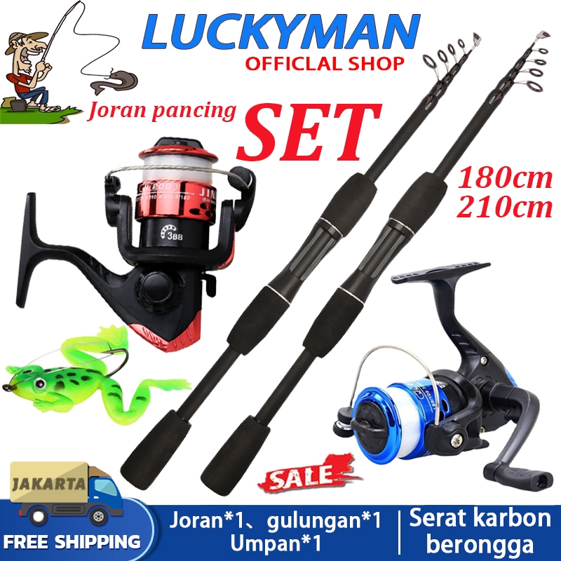 LUCKYMAN Joran carbon murah set lengkap/fiber/carbon fiber/Spin Casting/1 set pancing