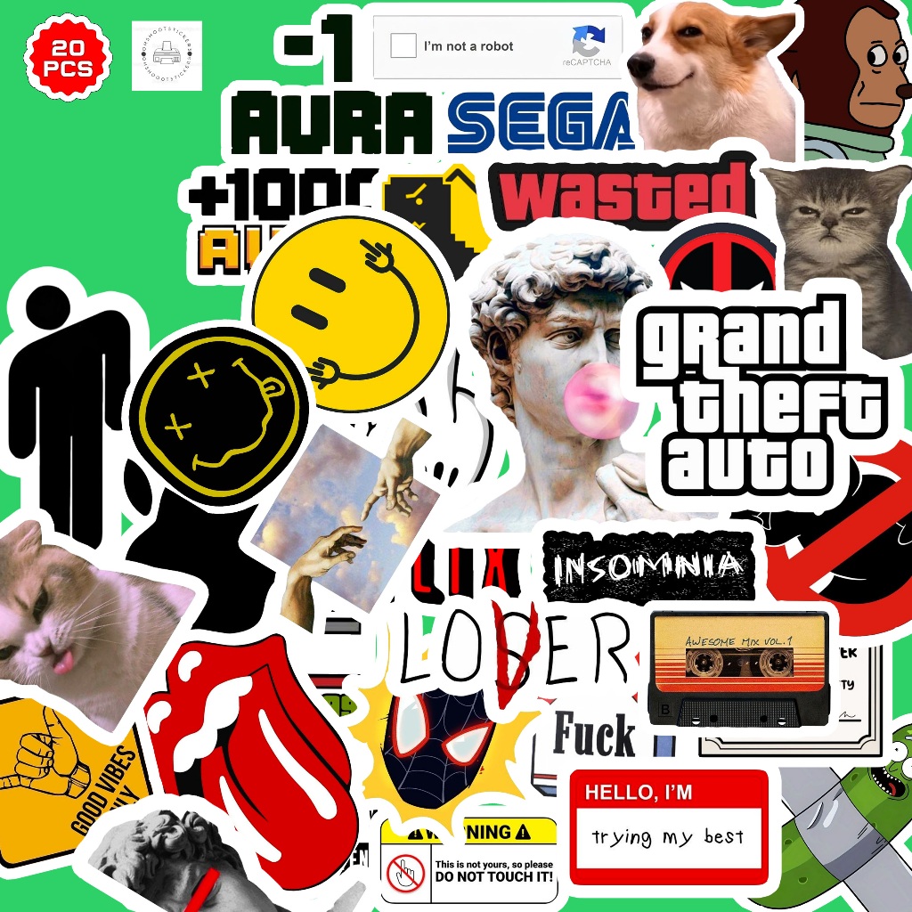 

STIKER AESTHETIC PACK 20pcs Stiker Aesthetic Helm Stiker Laptop Stiker HP